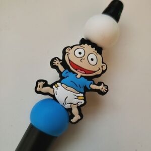 Handmade Rugrats Tommy Pickles Beaded Silicone Focal Bead Pen